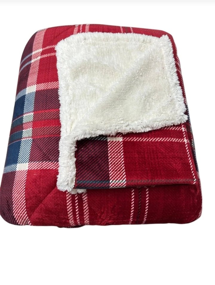 Merinos Kırmızı Ekose Desenli Yorgan Seti - Görsel 2