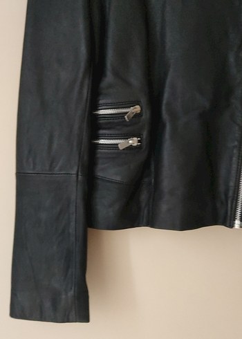 Mango Kadın Siyah Deri Biker Ceket