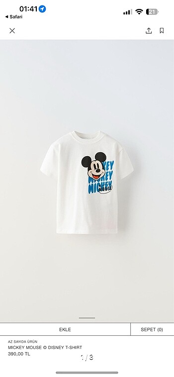 Micket mouse tshirt 4yaş