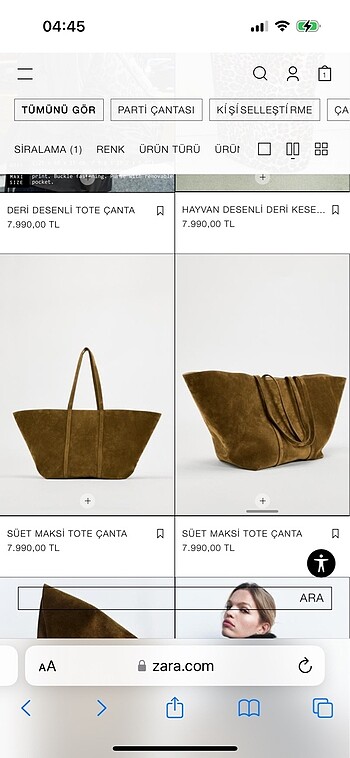 SÜET MAKSİ TOTE ÇANTA KOYU HARDAL RENK ZARA