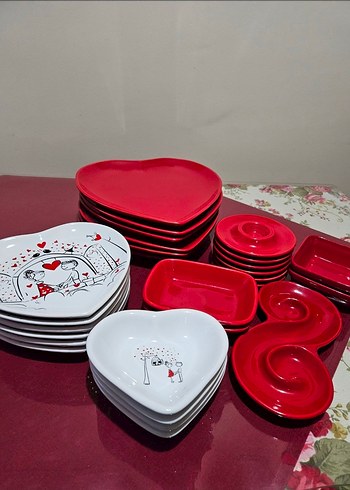 kalp kahvaltı takımı - Görsel 2