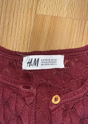 H&M Bordo Örgü Kız Hırka