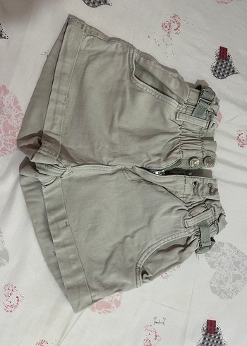 Kız Çocuk Bej Kemerli Bol Kesim Pantolon