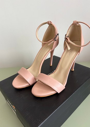 Pudra Pembe Stiletto Topuklu Kadın Ayakkabı