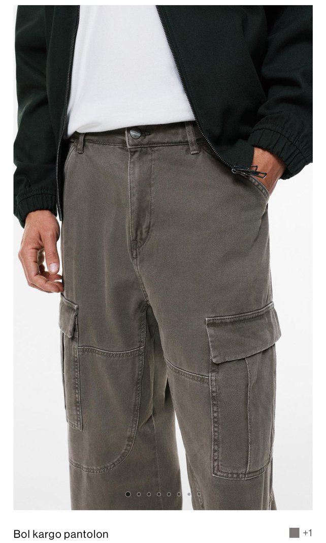 Gri Erkek Kargo Pantolon - Görsel 2