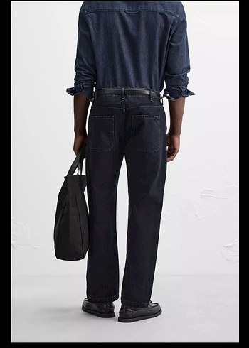 36 Beden lacivert Renk ZARA ERKEK Straight Fıt Jean
