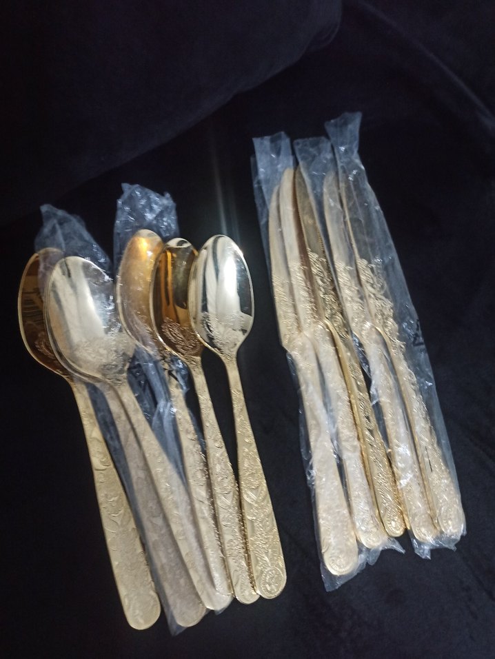 Parlak Altın Renkli  Kaşık Bıçak - Görsel 2