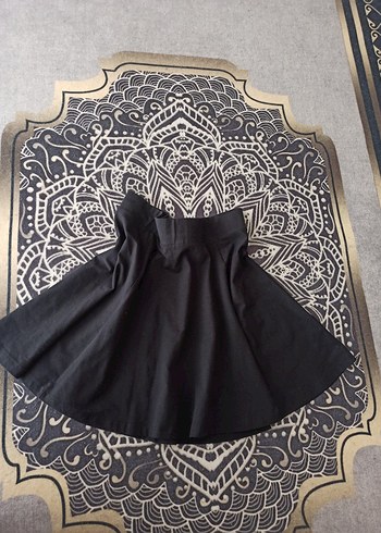 Siyah Fırfırlı Mini Gotik Etek