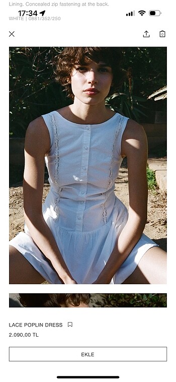 Zara YENI SEZON DANTEL POPLIN ELBISE