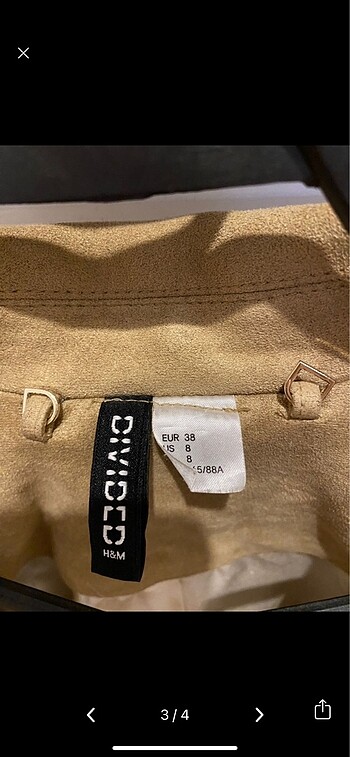 m Beden H&M Süet Ceket