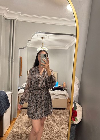 l Beden gri Renk Zara elbise