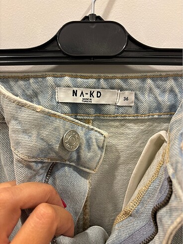 s Beden mavi Renk NA-KD Uzun Denim Etek