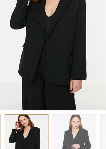 Kadın Siyah Regular Blazer Ceket - Görsel 2