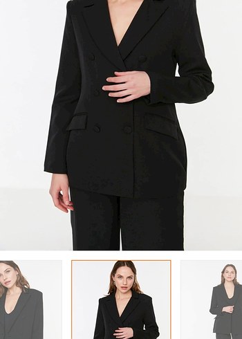 Kadın Siyah Regular Blazer Ceket - Görsel 3