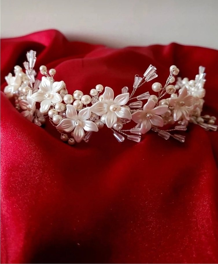 Kadın Çiçekli Gelin Tacı - Görsel 3