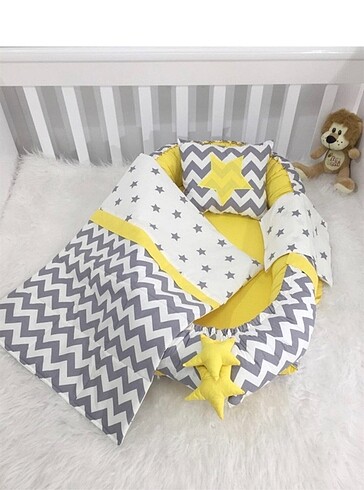 Babynest Gri zigzaglı sarı