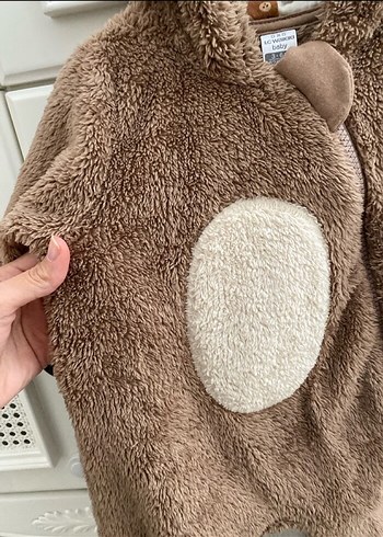 Kahverengi Peluş Bebek Tulumu - Görsel 3