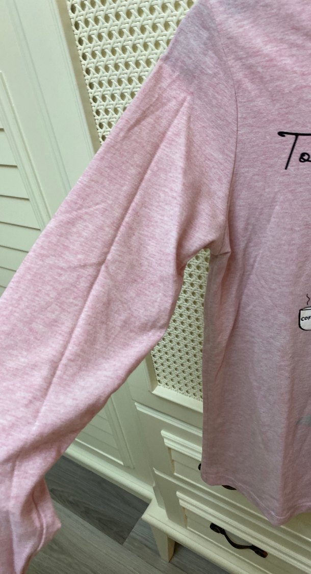 Pembe Pamuklu Hamile Uzun Kollu Tişört - Görsel 2