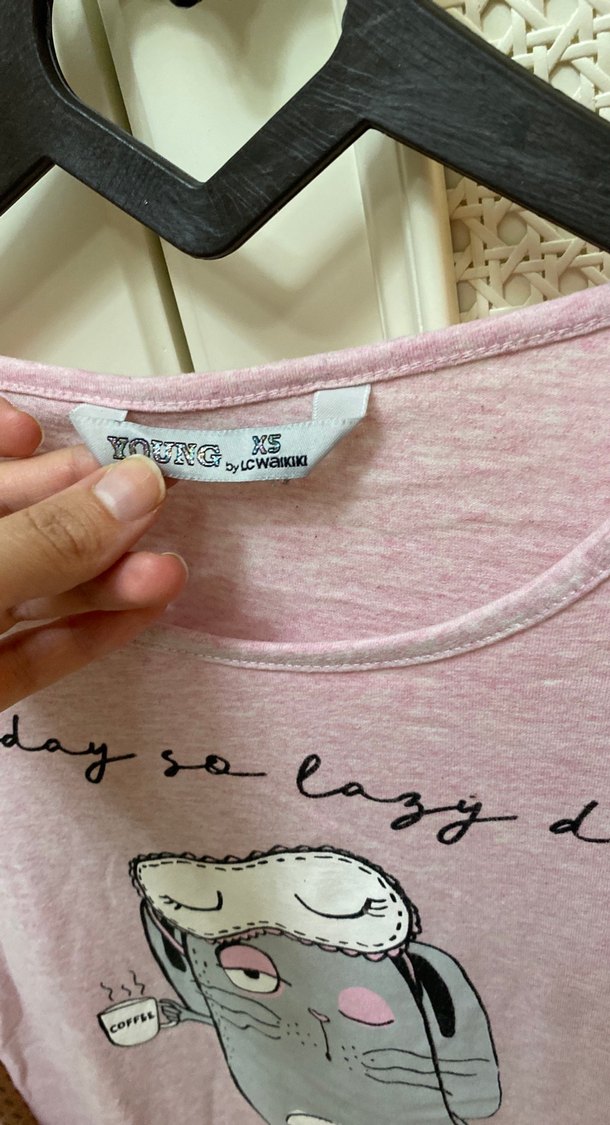 Pembe Pamuklu Hamile Uzun Kollu Tişört - Görsel 3