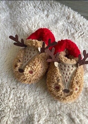 Kız Çocukları İçin Kahverengi Kürklü Terlik - Görsel 2