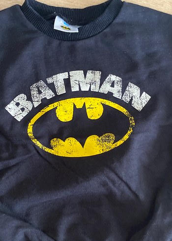 LC Waikiki Batman Baskılı Siyah Erkek Çocuk Sweatshirt