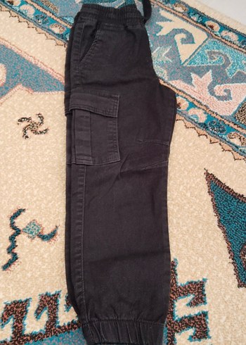 Erkek Çocuk Siyah Batik Desenli Bol Kesim Kot Pantolon