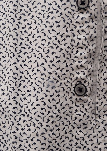 Düğmeli Beyaz Kısa Kollu Erkek Gömlek - Görsel 3