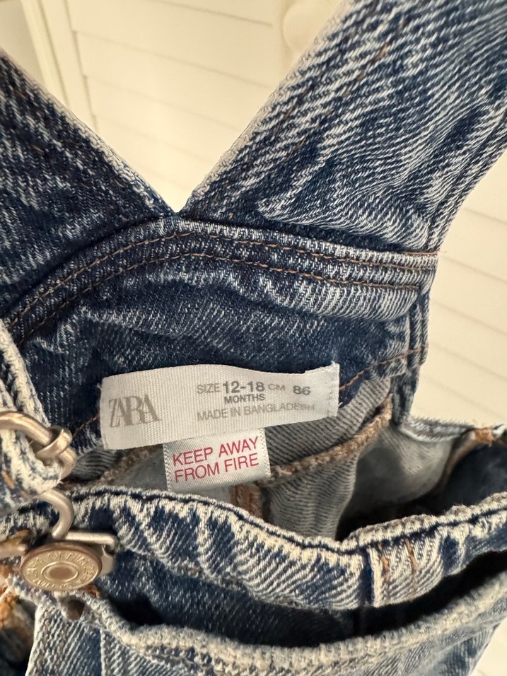 Zara Çocuk Geniş Kesim Kot Salopet - Görsel 3