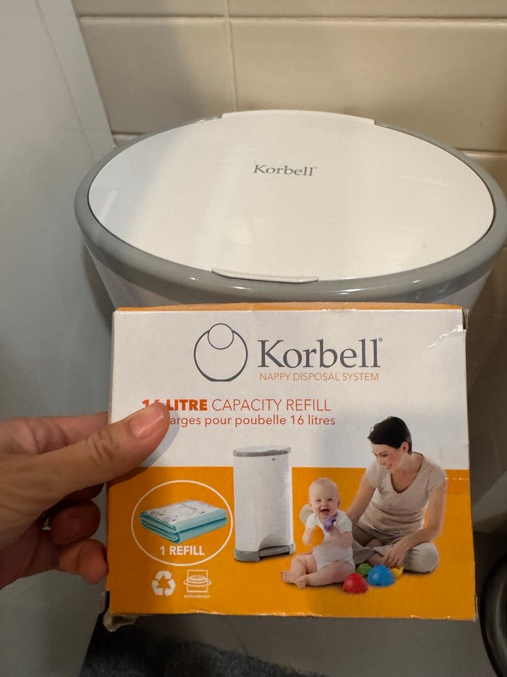 Korbell Bebek Bezi Çöp Kovası ve Poşet Seti - Görsel 5