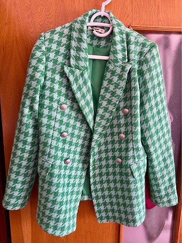 36 Beden yeşil Renk Kruvaze Blazer
