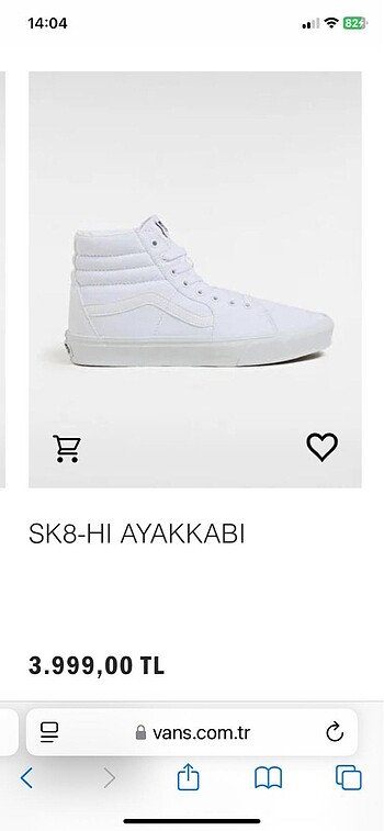 Beyaz Vans Ayakkabı