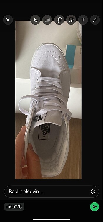 38 Beden Beyaz Vans Ayakkabı