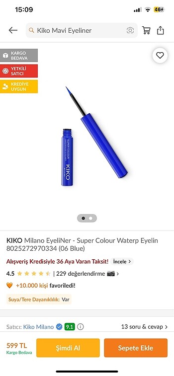 Kiko mavi eyelenier