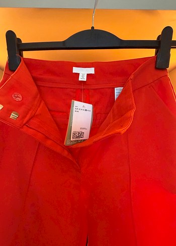 Kırmızı Kadın Süet Midi Kemerli Pantolon - Görsel 2