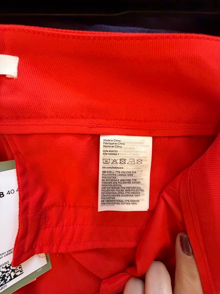 Kırmızı Kadın Süet Midi Kemerli Pantolon - Görsel 5