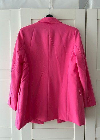 Stradivarius Pembe Midi Kadın Ceket, Düğmeli, Oversize