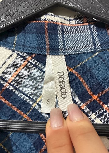 Kadın Mavi Kareli Uzun Kollu Gömlek - Görsel 3