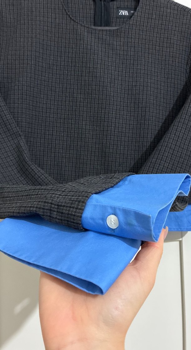 Düğme Detaylı Uzun Kollu Crop Gömlek - Görsel 2