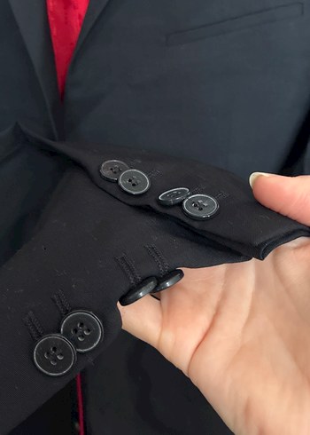 Düğmeli, Kırmızı Astarlı Erkek Ceket - Görsel 5