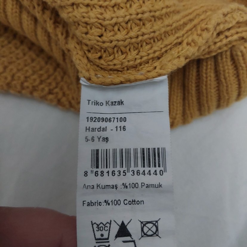 Kız Çocuk Bej Nakışlı Örgü Eldiven - Görsel 2