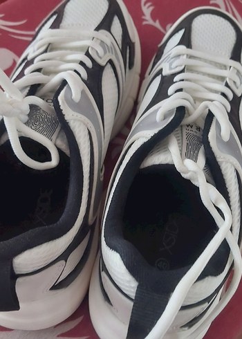 40 Beden Beyaz Gri Bağcıklı Spor Kadın Sneaker