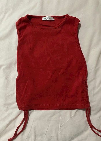 Kırmızı Kolsuz Fitted Atlet