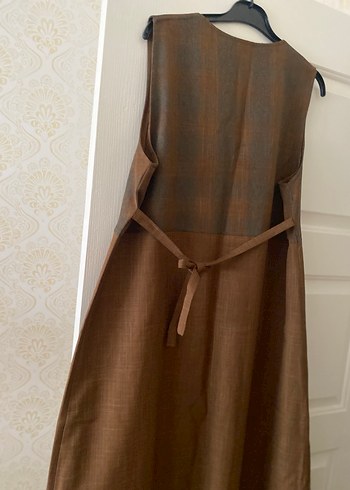 Kahverengi Hamile Uzun Elbise - Görsel 5