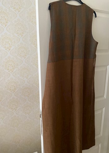 Kahverengi Hamile Uzun Elbise - Görsel 4
