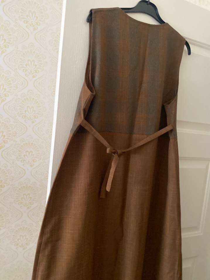 Kahverengi Hamile Uzun Elbise - Görsel 5