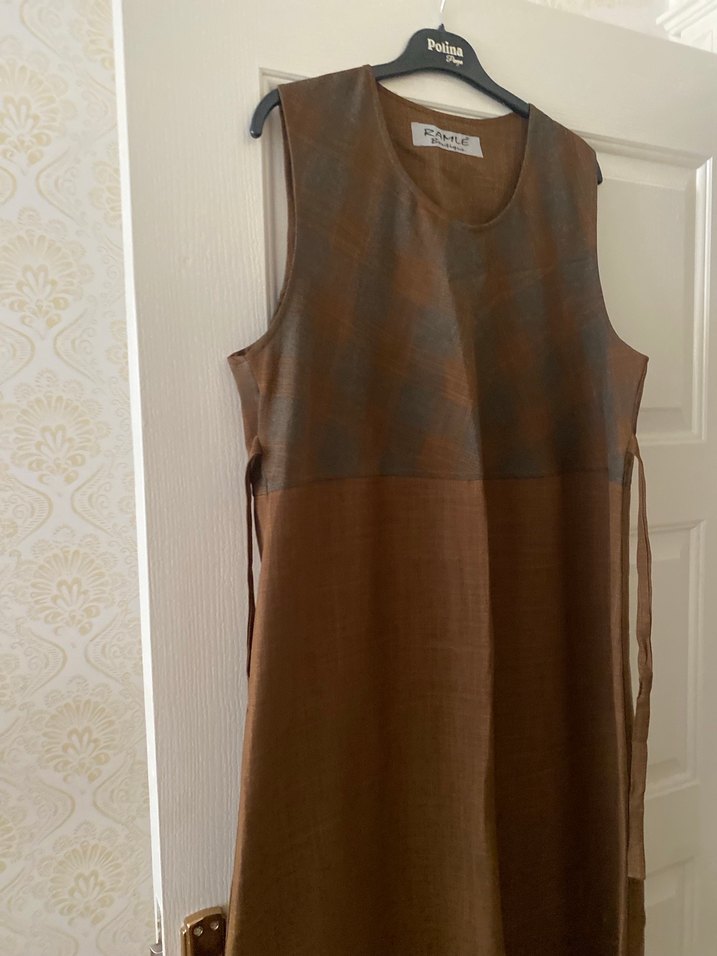 Kahverengi Hamile Uzun Elbise - Görsel 2