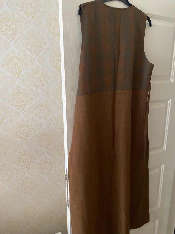 Kahverengi Hamile Uzun Elbise - Görsel 4