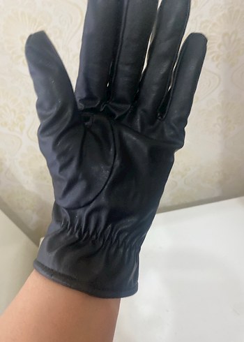 Kadın Siyah Deri  Eldiven - Görsel 2