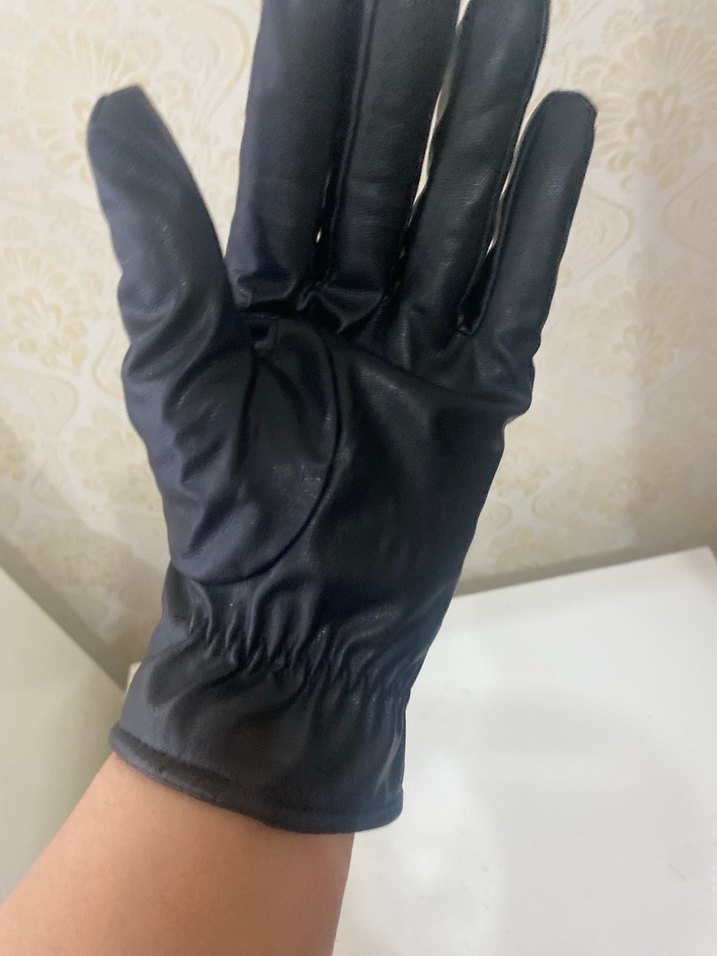 Kadın Siyah Deri  Eldiven - Görsel 2
