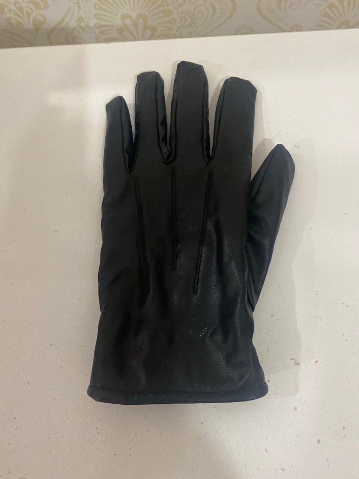 Kadın Siyah Deri  Eldiven - Görsel 3